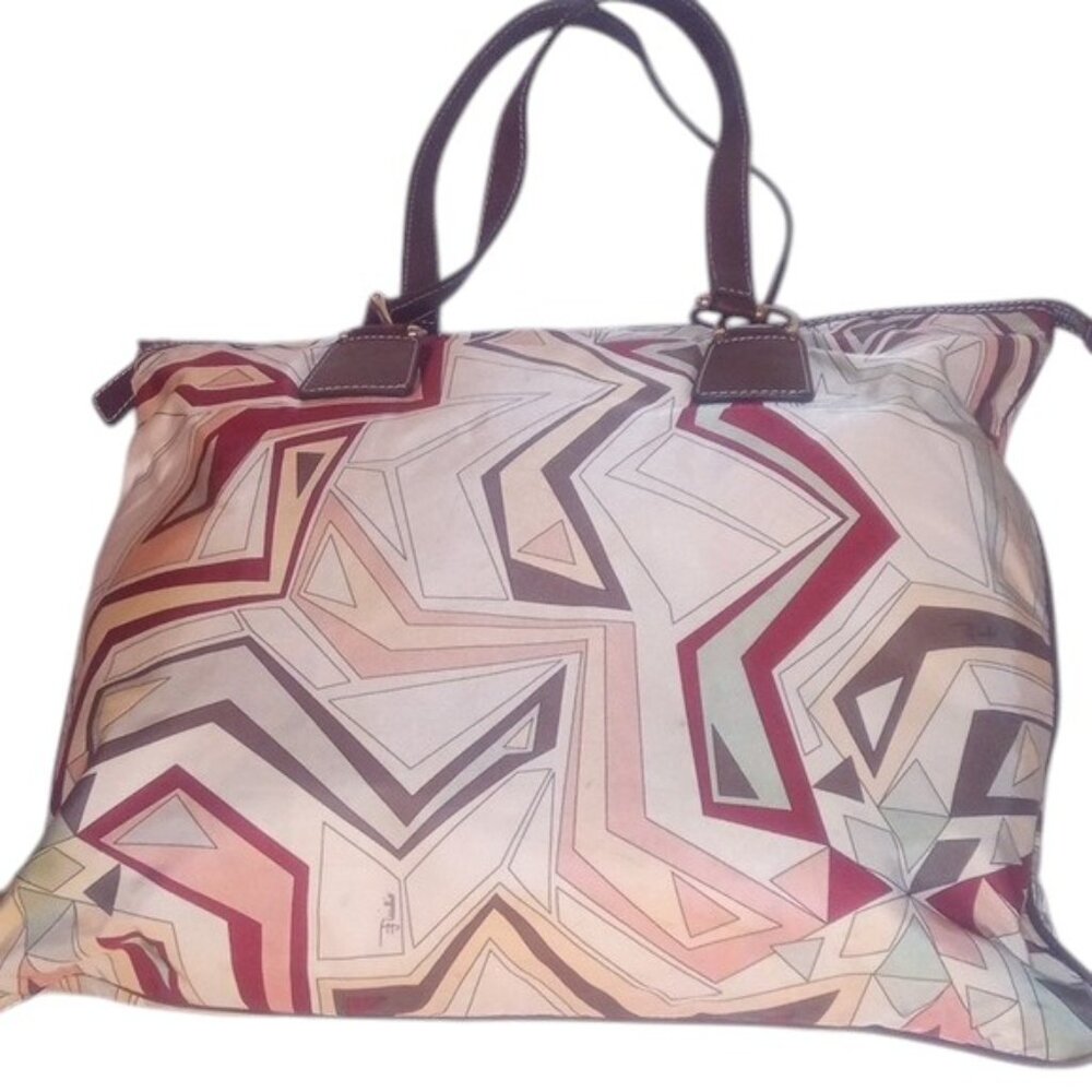 Pucci | Geometric design | Nylon exterior leather handles | Tote  | GUC